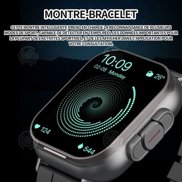 INN Smart Watch 2,01 tums skärm Bluetooth Call Watch Pekskärmsklocka 240x296 250mah Watch Hörlur 2-i-1 Svart