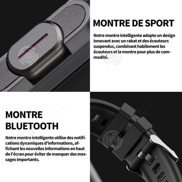 INN Smart Watch 2,01 tums skärm Bluetooth Call Watch Pekskärmsklocka 240x296 250mah Watch Hörlur 2-i-1 Svart