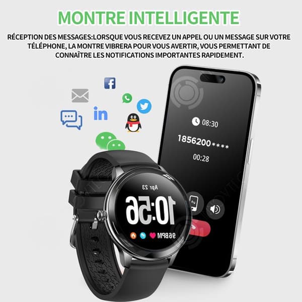 INN Smart Watch 175mAh 1,09 tum Smart Watch Dam Herr Sport Watch Calls Dial Smart Sports Watch