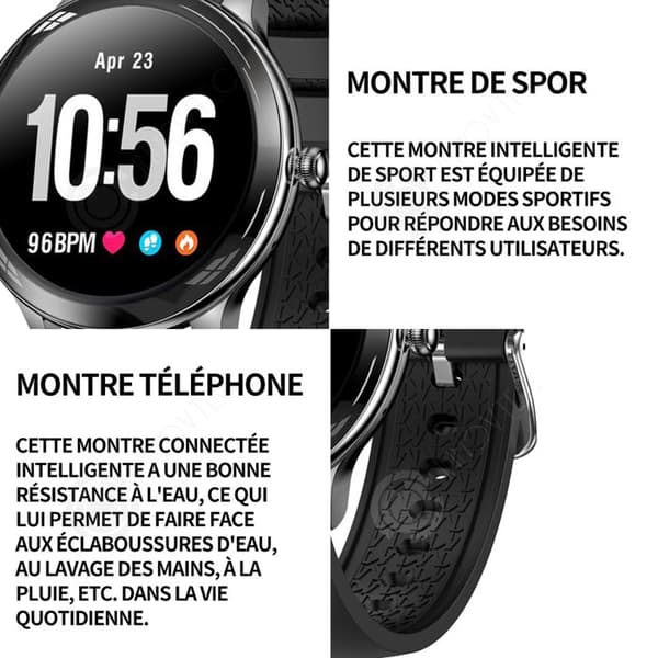 INN Smart Watch 175mAh 1,09 tum Smart Watch Dam Herr Sport Watch Calls Dial Smart Sports Watch