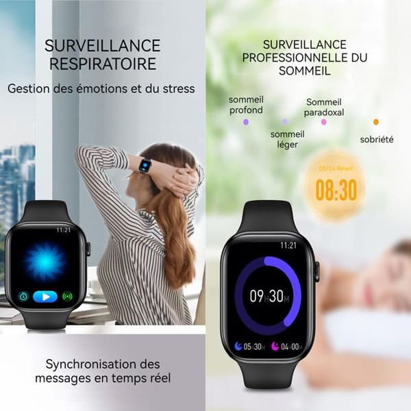 INN Smartwatch 45x38x11mm ansluten klocka rörelsedetektering bluetooth sportklocka lämplig för män och kvinnor