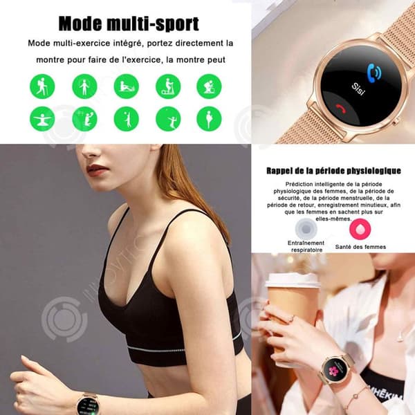 INN Smart Watch 4,2 cm Smart Sportarmband för kvinnor Sömnfoto Vattentät Stegräknare Hälsoövervakning