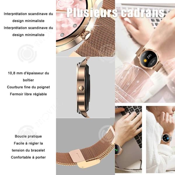 INN Smart Watch 4,2 cm Smart Sportarmband för kvinnor Sömnfoto Vattentät Stegräknare Hälsoövervakning