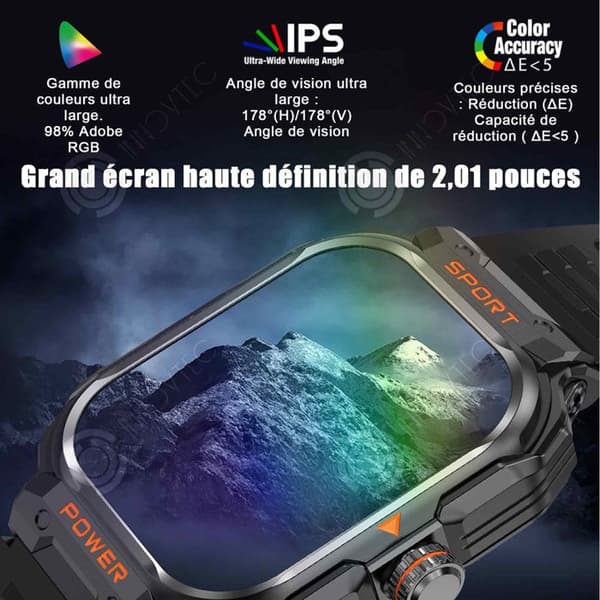 INN Smart Watch 4,2x1,41cm 2,01 tum HD-upplösning 240x296 BT4.0/5.2 med hörlurar Vattentät hälsoövervakning