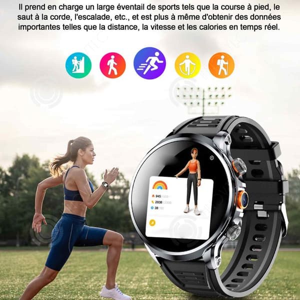 INN Smart Watch 1,95 tums smartwatch HD 5G sfärisk skärm GPS-positionering multifunktionsnavigering NFC mega minne wat