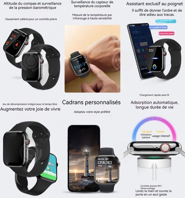 INN Smart Watch IP67 smart sportklocka utrustad med informationspåminnelse för flera sportlägen kan laddas trådlöst