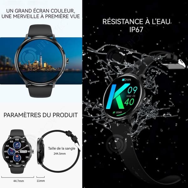 INN Smartwatch IP67 smartklocka för män kommer med flera träningslägen sömnövervakning och hälsohantering