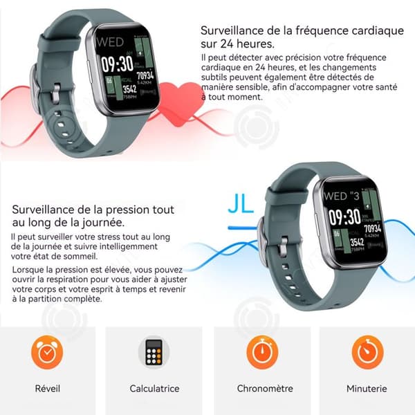 INN Smart klocka sportarmband smart klocka bluetooth samtal hälsoövervakning utomhus stegräknare Smarta varningar