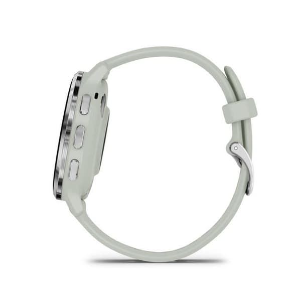 Ansluten GPS-klocka - GARMIN - Venu 3S - 30,4 mm (1,2") - Silverstål, salviagrönt fodral och salviagrönt silikonband