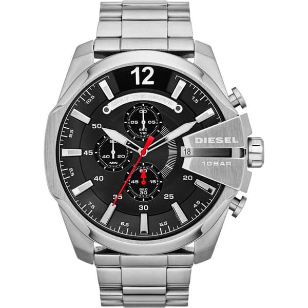 Diesel herrklocka Mega Chief DZ4308 Silver Steel Armband