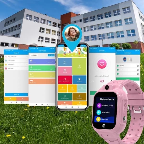 FOREVER Smartwatch GPS WiFi Barn Se Mig 3 Rose Smartklocka Barn GPS - Kompatibel med Android och iOS - Smartklocka a
