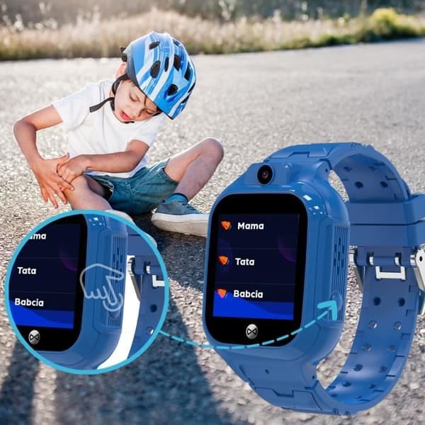 FOREVER Smartwatch GPS WiFi Barn Se Mig! 3 Blå Läraktig Klocka Barn GPS