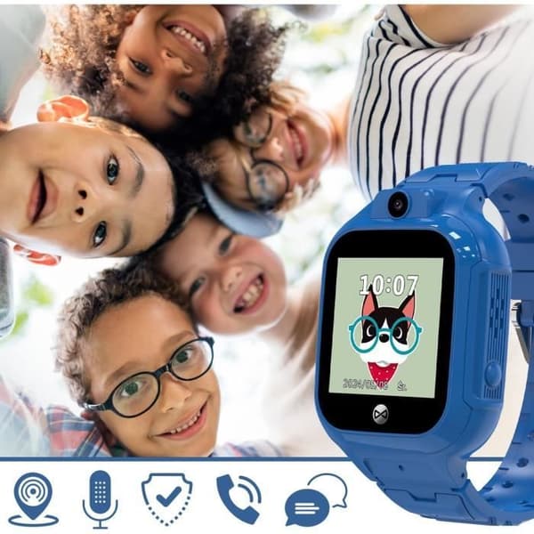 FOREVER Smartwatch GPS WiFi Barn Se Mig! 3 Blå Läraktig Klocka Barn GPS