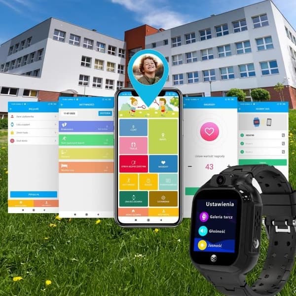 FOREVER Smartwatch GPS WiFi Barn Se Mig 3 Noir Smartwatch Barn GPS - Kompatibel med Android och iOS - Smart klocka a