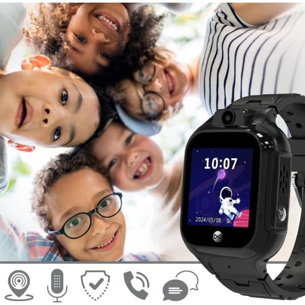 FOREVER Smartwatch GPS WiFi Barn Se Mig 3 Noir Smartwatch Barn GPS - Kompatibel med Android och iOS - Smart klocka a