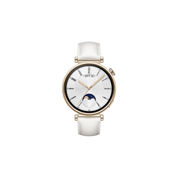 Smartwatch - HUAWEI - Watch GT 4 - 41 mm - Vit läderarmband - Vattentålighet 5 ATM