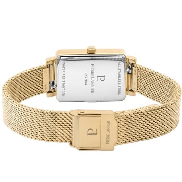 Klocka - PIERRE LANNIER - Ariane - Guldstål - Svart Läderarmband - Vattentålighet 30m
