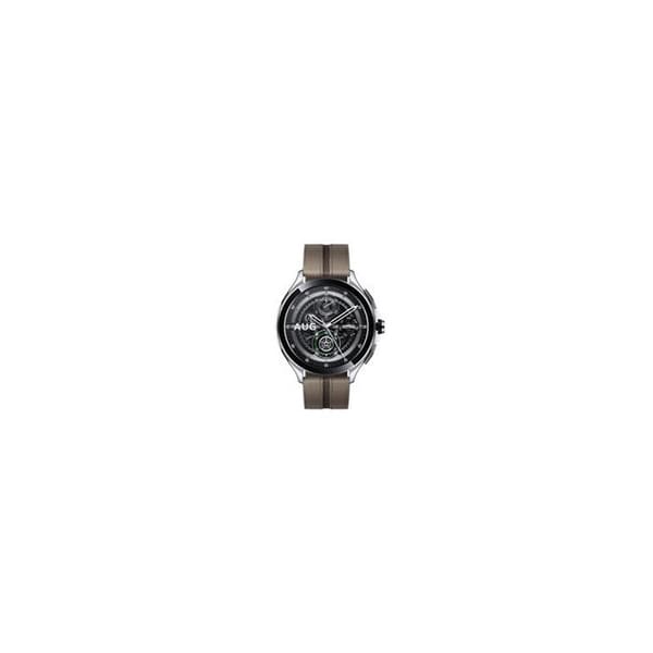 Xiaomi Mi Watch 2 Pro Silver ansluten klocka och brunt läderband FD