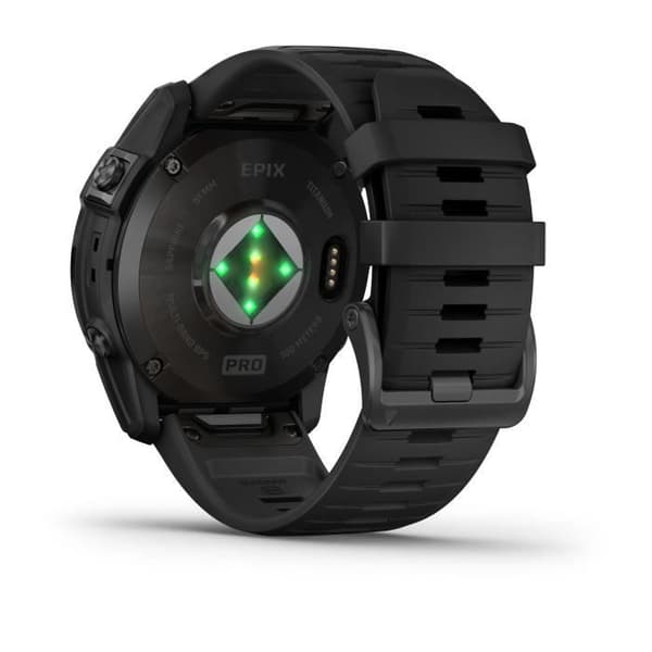 GARMIN - Epix Pro (Gen2) - Högpresterande smartklocka - 51 mm - Stål, Grå med svart rem
