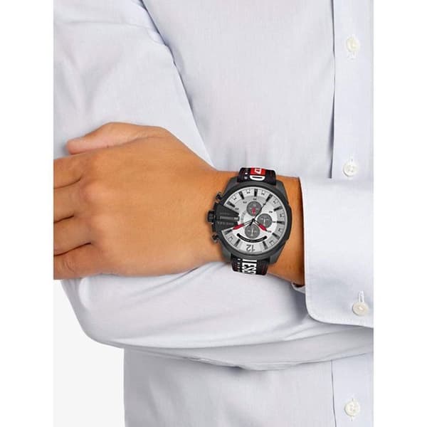 Klocka - DIESEL - DZ4512 - Svart nylon - Tygband - Runt fodral 51mm