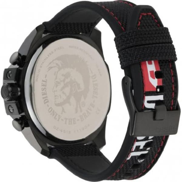 Klocka - DIESEL - DZ4512 - Svart nylon - Tygband - Runt fodral 51mm