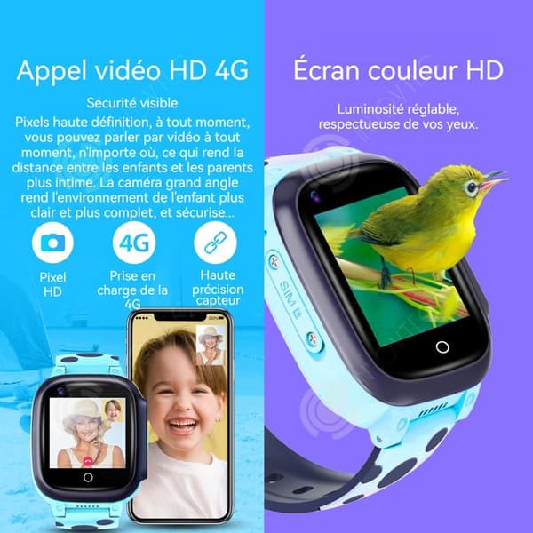 INN Smartwatch för barn 4G videosamtal GPS-positionering vattentålig smartklocka intelligent klocka för barn telefonklocka