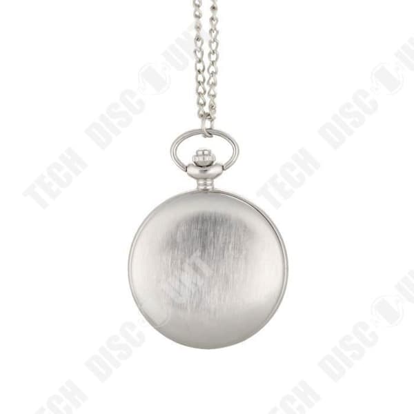TD® Large Light Quartz Fick Watch-Mode Chain Halsband Hänge Sterling Silver Quartz-Watches Presenter för män