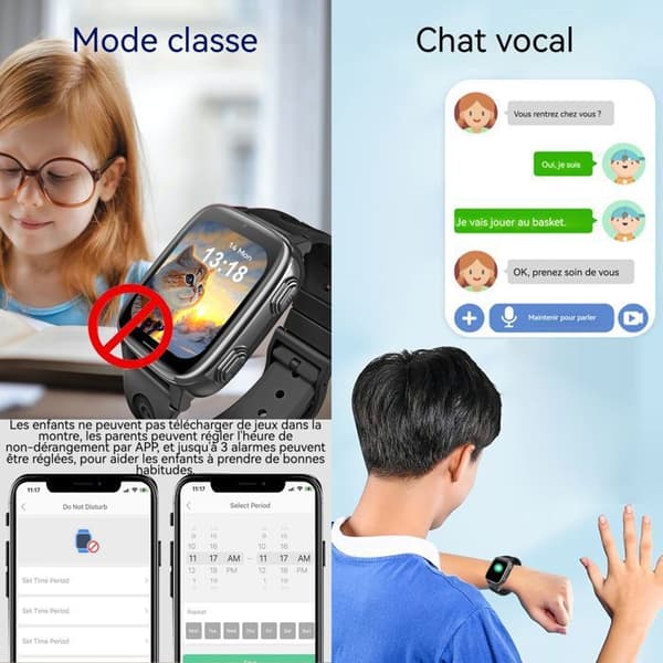 Intelligent klocka för barn TD® 4G 730mah pojkar och flickor positionerande vattentät klocka för telefonen i grundskolan