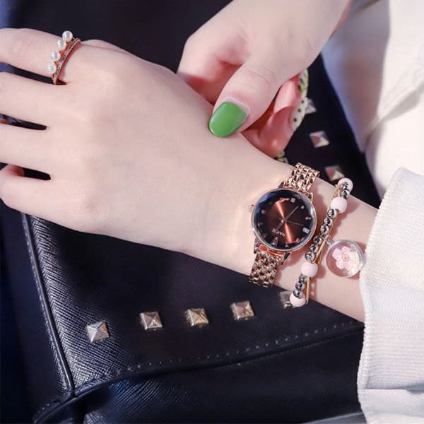 TD® Rhinestone par kvarts ur set enkel retro litterär ultratunt stålbälte presentförpackning för damer