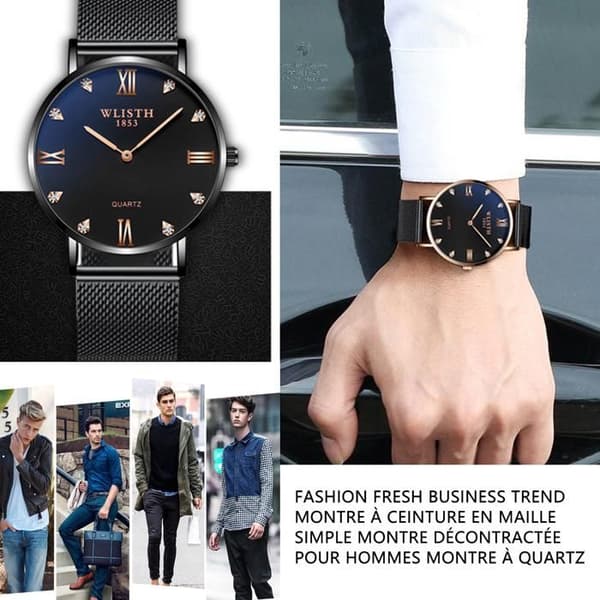 Mode Fresh Business Trend Enkel Mesh Bälte Watch Herr Casual Watch Quartz Watch