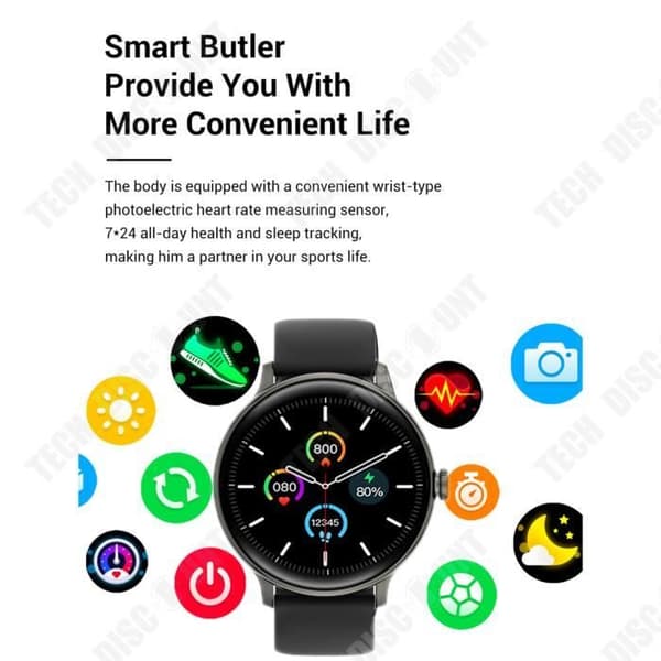 TD® Smart Watch Full Touch Screen Bluetooth Call Reminder Smart Life Vattentät Helt kompatibelt sportarmband