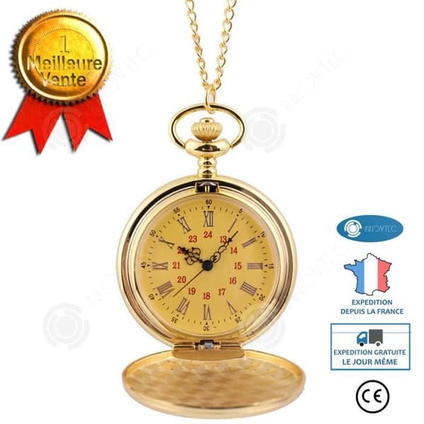 INN® Quartz Fick Watch Mode Trend Retro Personlighetshänge Bright Guld Legering Kedja Kronograf Dekoration