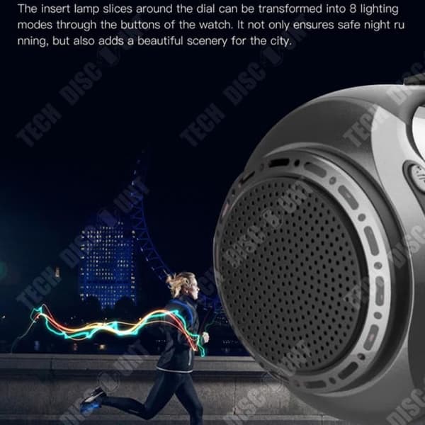 TD® Smart Black Audio Wearable Watch Selfie Bluetooth-högtalare Handsfree Samtalshämtning TF-kort USB-gränssnitt