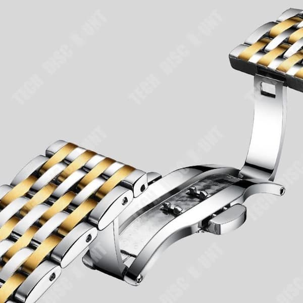 TD® Herrklocka Vattentät lysande kalender Koreansk kvartsklocka Mineralförstärkt spegel Butterfly Spänne Watch