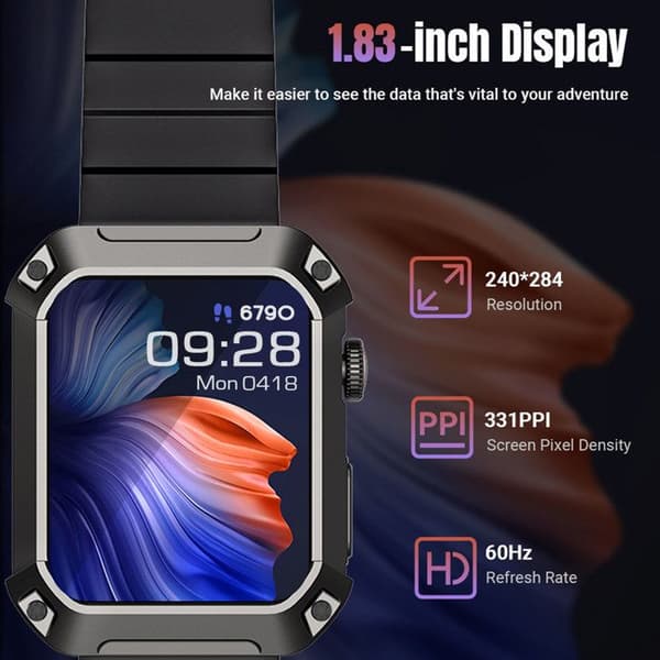 TD® V5 färgskärm smart armbandsur/pulsblodtrycksmätare/vattentät sportklocka/hjärtblodtrycksmätare