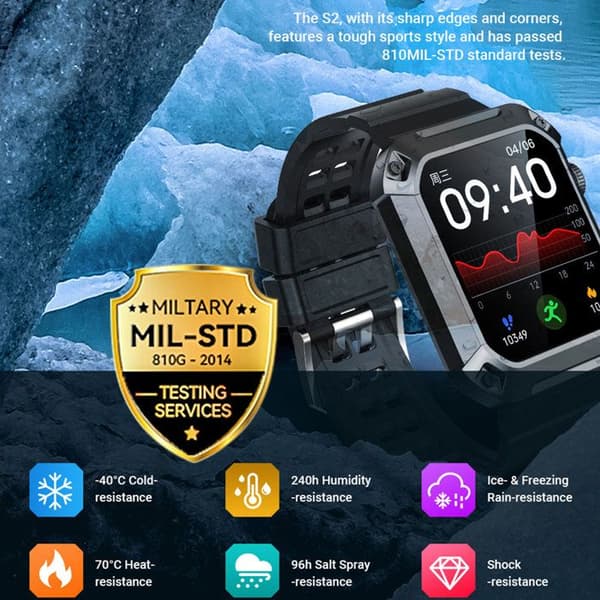 TD® V5 färgskärm smart armbandsur/pulsblodtrycksmätare/vattentät sportklocka/hjärtblodtrycksmätare
