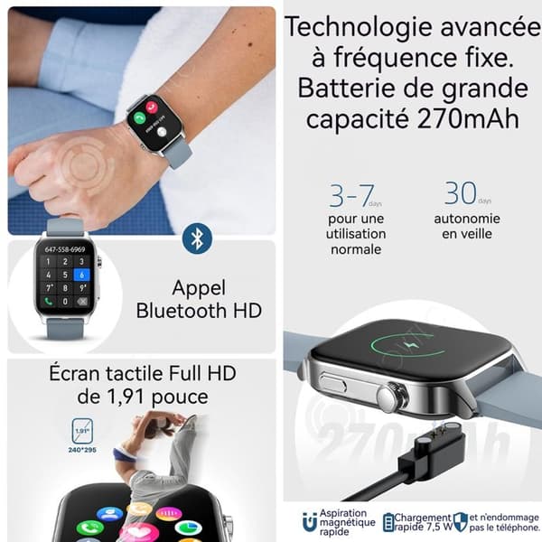 INN Smartklocka 1,91 tum ip68 vattentät bluetooth 5.2 smartwatch sportklocka telefon klocka uppkopplad kvinna man