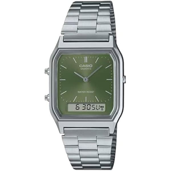 Klocka - CASIO - AQ-230A-3AMQYES - Analog - Rostfritt stål - Vattentät 3 Atm