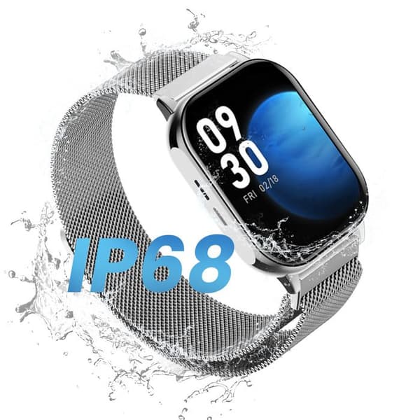 Elegant Smartwatch med Hälsa / Aktivitetsövervakning IP67 Vattentålig Proove Silver