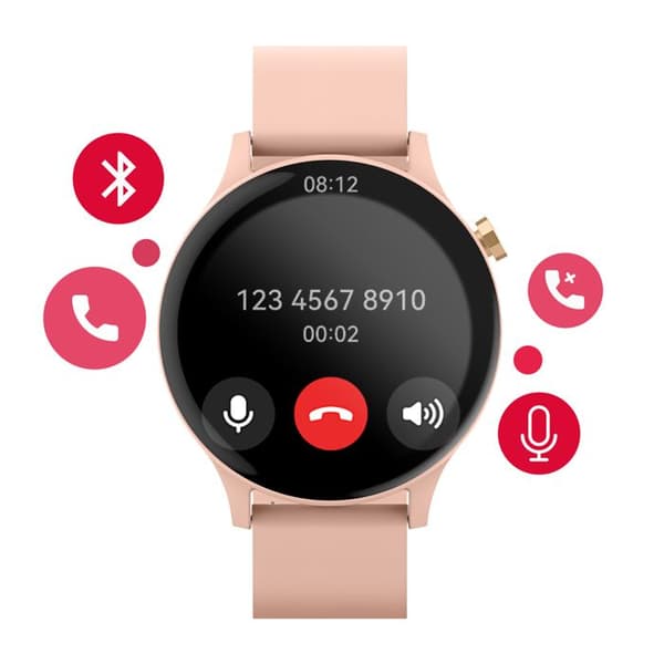 Vattentät Bluetooth Smartklocka IP67 Maxlife Rosa Puder