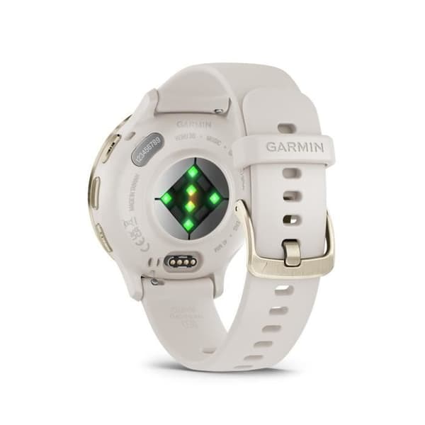 GPS-klocka Venu 3S GARMIN, 30,4mm (1,2"), Mjuk guldstål, elfenbensfodral och armband i elfenben.
