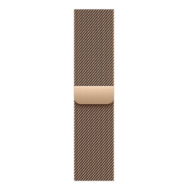 Smartwatch med en 42 mm skärm, kraftfull processor och elegant design i guld.