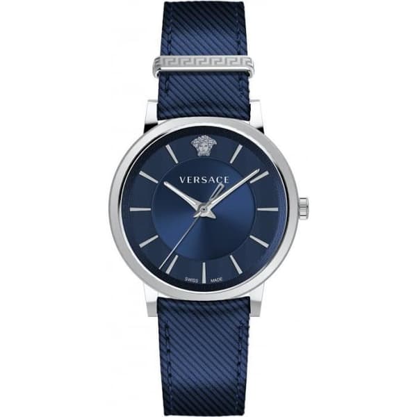 Quartzklocka för män - VERSACE - VE5A00120 - Saphirglas - Analog - Vuxen - Blå - Läder - Chic