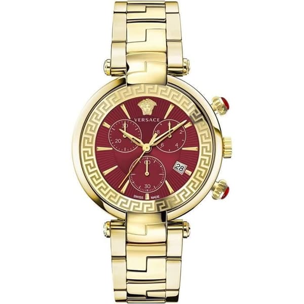 Kvartsklocka – VERSACE – Revive VE2M00721 – Röd – Stål – Chic