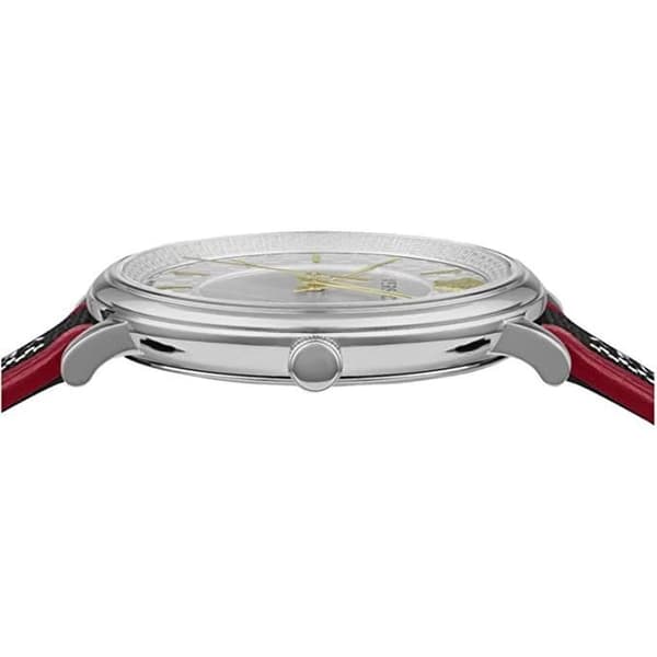 Klocka - VERSACE - V-Circle VE5A01421 - Kvarts - Herr - Silver - Flerfärgad Läder