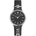 Miniatyrbild 1 av 2: Kvartsklocka för kvinnor - VERSACE - V-Circle VE8104122 - Svart - Läder - Chic