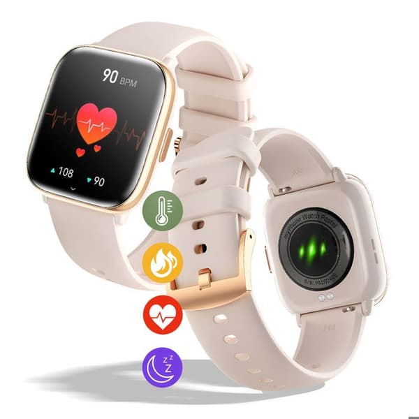 Smartklocka med Hälsospårning och Bluetooth-samtal, 7 dagars batteritid, myPhone Rosa Puder.