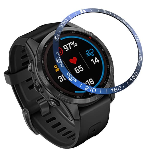 INF Blå & Hvid Bezel - Forbedr & Beskyt Din Garmin Fenix 7s