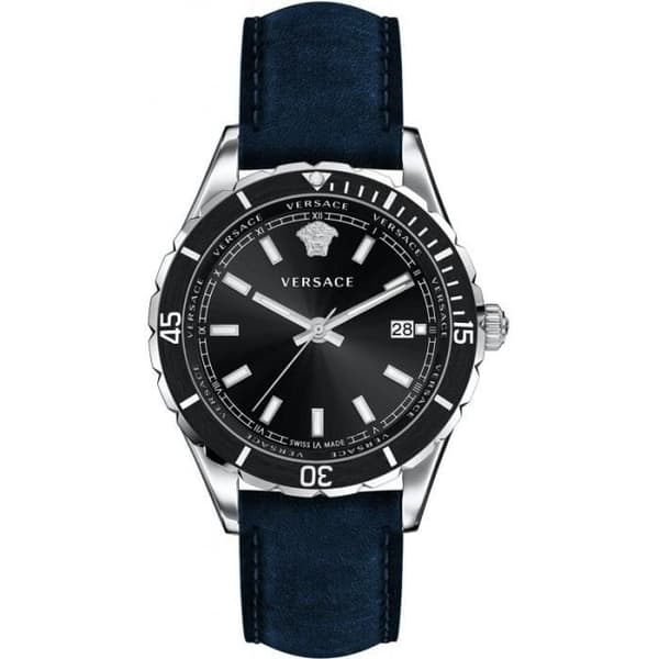 Herrur Quartz - VERSACE - VE3A00220 - Syntetiskt safir - Analog - Vuxen - Blå - Läder - Chic