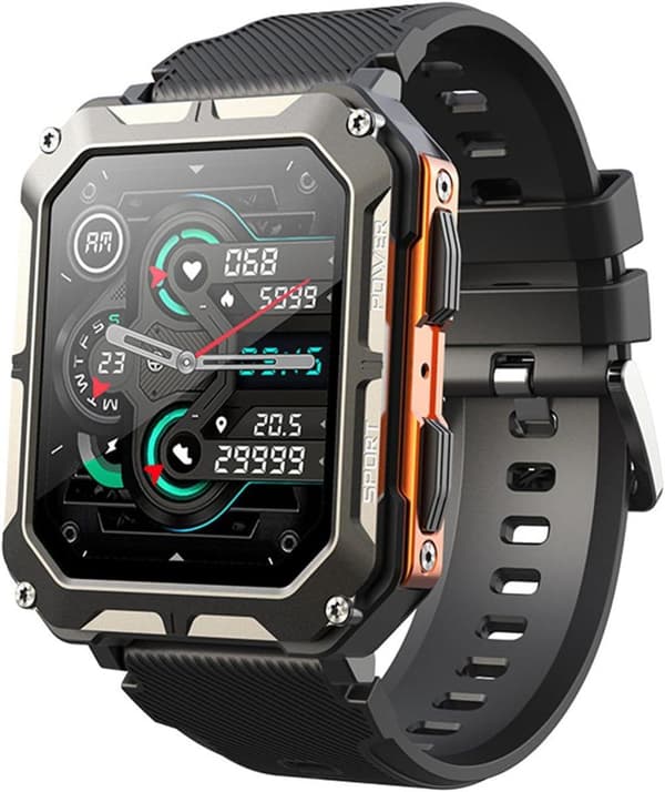 Oförstörbar Smartwatch, Military Smart Watch för män Vattentät, 2025 Ny Ip68 Vattentät Robust Smartwatch med Bluetooth (orange)